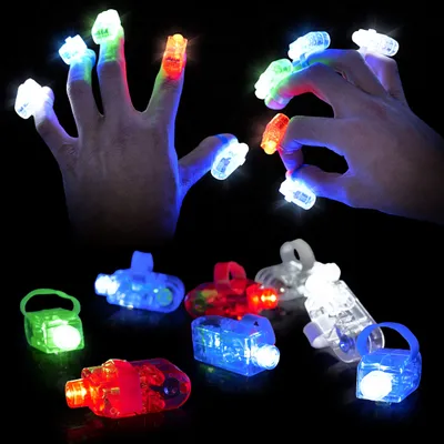 100 LED Fingerlichter, 4 Farben, bis 8 Std. Leuchtdauer – Partymitgebsel