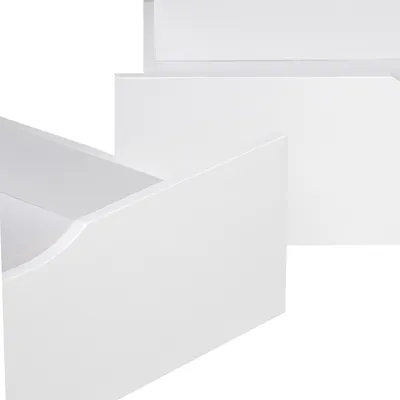 Produktbild von Homestyle4u Bettkastenschubkasten auf Rollen Schublade 2er Set Holz Weiß Schubkästen 2 Stück