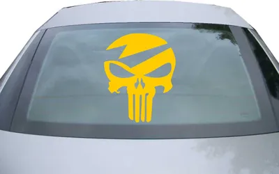 Produktbild von Indigos UG - Aufkleber Heckscheibe & Motorklappe DE2092 - gold - 600x480 mm - Totenkopf - Auto Scheiben Fenster Heckklappe Tuning Racing JDM - Die cut