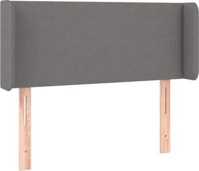 Image de vidaXL Tête de lit avec oreilles gris foncé 83x16x78/88 cm Tissu
