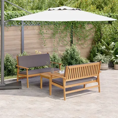 Produktbild von ZMH 3-teiliges Garten-Sofaset mit Kissen aus massivem Akazienholz