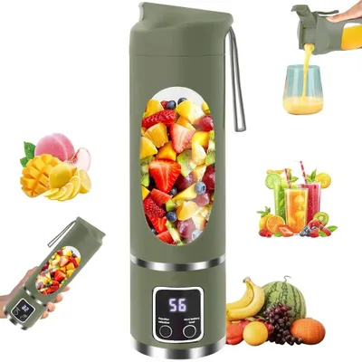 Produktbild von Tragbarer Entsafter - Zitruspresse - USB-Aufladung - 450 ml - 50 W - Edelstahlklingen - Smoothies und Säfte