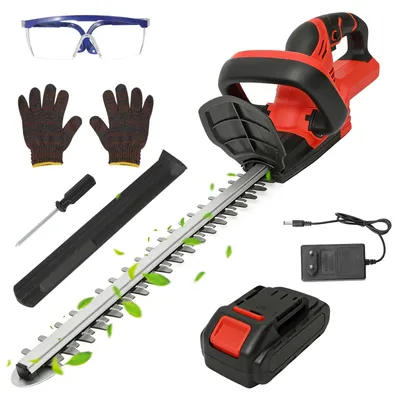 Obrázek produktu pro Akumulátorové zahradní nůžky – Elektrické nůžky na živé ploty – 21 V – Čepel o délce 55,9 cm – 20 000 otáček za minutu – Baterie součástí balení – Standardní balení