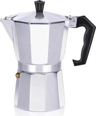 Zdjęcie produktu dla alpina percolator - 270 ml - ekspres do kawy - Ø10 x 19 cm - 320 g - przygotowanie kawy bez prądu - 1 filiżanka na raz - również z gazem/halogenem/ceramiką - aluminium