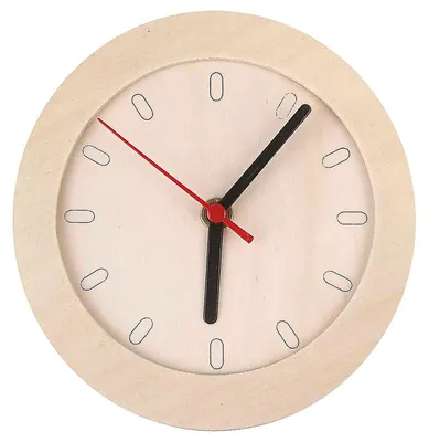 Imagen del producto de Reloj con marco de madera, 15 cm, contrachapado, 1 unidad.