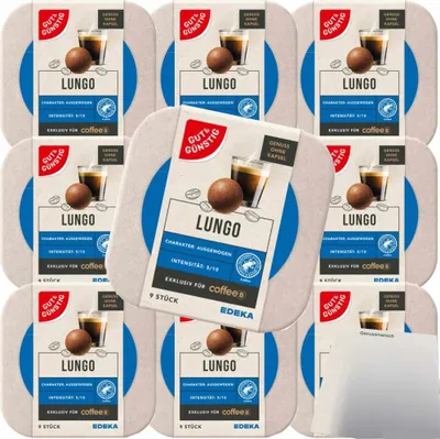 Produktbild von Gut & Günstig CoffeeB Kaffeebälle Lungo 10er Pack (10x51g Packung) + usy Block