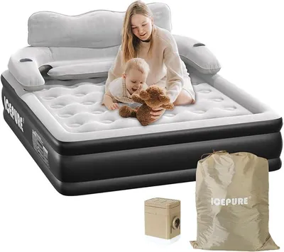 Imagen del producto de Colchón inflable de matrimonio, 150x200x46 cm, con una capacidad de carga de 660 libras
