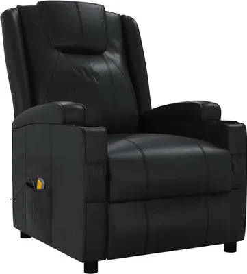 Zdjęcie produktu dla vidaXL Fotel do masażu czarny imitacja skóry