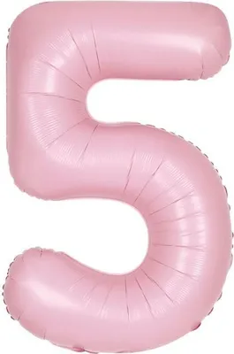 Produktbild von XL Folienballon rosa matt Zahl 5