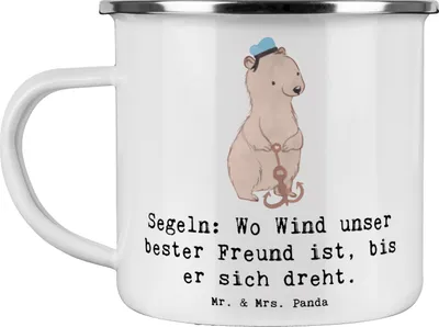 Produktbild von Mr. & Mrs. Panda Pott Segeln Windfreund - Weiß - Geschenk, Sportler, Herausforderung, Segelsport, Geschenke, Wassersport, Teamsport, Sport, Haferl, Bootfahren, Freiheit