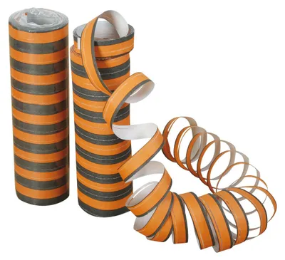 Produktbild von 1 Rolle Luftschlangen Schwarz Orange Karneval Halloween Party Cosplay Geburtstag