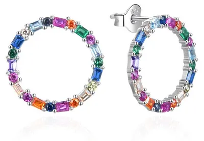 Image de Boucles d'oreilles en argent avec zircones de couleur AGT-E163PC