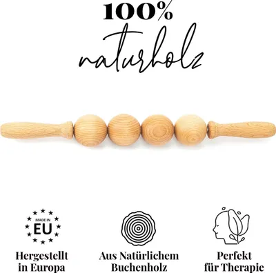 Produktbild von tuuli Anti Cellulite Massagegerät Massageroller Roller mit Griff Maderotherapie aus Holz
