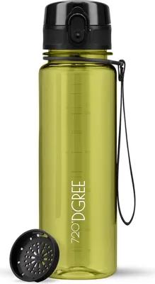 Produktbild von uberBottle crystalClear Trinkflasche mit Sieb 500ml / Olive Green/ 720DGREE