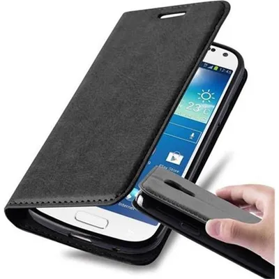Image de Cadorabo Housse pour Samsung Galaxy S4 MINI Housse de protection en noir Housse pour téléphone portable Etui Case Cover Fermeture magnétique