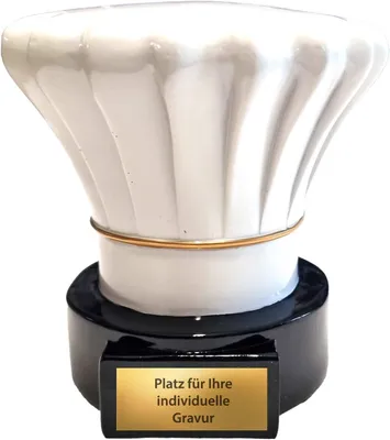 Produktbild von Küchenchef Pokal mit Wunschgravur – Koch Trophäe Kochmütze 12 cm