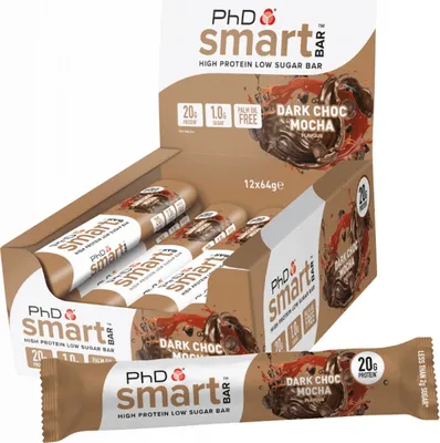 Produktbild von PhD Smart Bar (12x64g) Dark Choc Mocha - Riegel - Protein-Riegel