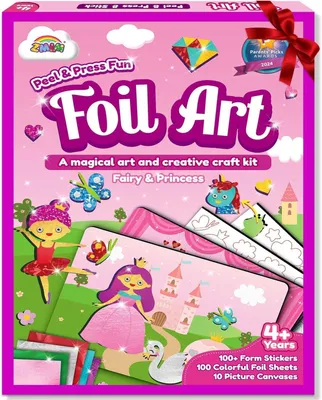 Productafbeelding van Knutselset voor foliekunst, met kleurrijke folies, geschikt voor kinderen vanaf 4 jaar, voor creatief spel