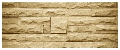 Produktbild von Wallario Premium Glasbild, freischwebende Optik, kräftige Farben, Größe 125 x 50 cm Motiv Steinwand gelb
