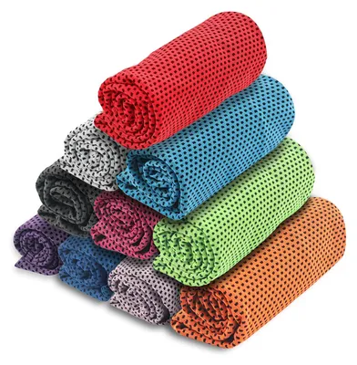 Immagine prodotto di Asciugamani rinfrescanti, 10 pezzi, 30 x 100 cm, in microfibra, ad asciugatura rapida, ideali per il fitness