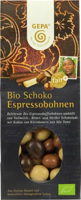 Produktbild von Gepa Schoko Espressobohnen 100g