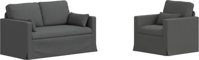 Immagine prodotto di vidaXL Set di divani, 2 pezzi, grigio scuro, tessuto