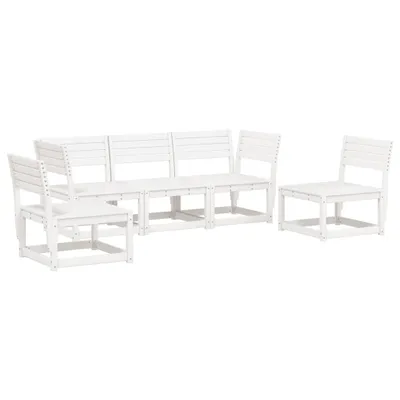 Produktbild von vidaXL 5-tlg. Garten-Sofagarnitur Weiß Massivholz Kiefer