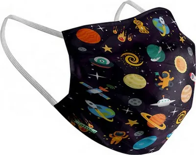 Produktbild von Hygienische wiederverwendbare Stoffmaske Space für Kinder - 10-12 Jahre