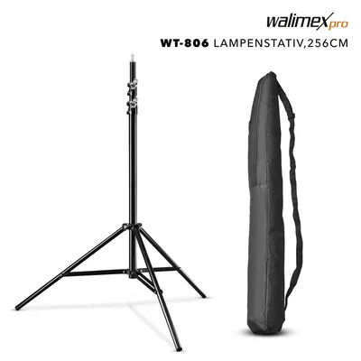 Immagine prodotto di Walimex per WT-806 Treppiede per lampade 256 cm con smorzamento a molla Nero