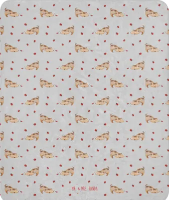 Produktbild von Mr. & Mrs. Panda Kuscheldecke Hund Marienkäfer 130 x 155 cm - Grau - Geschenk, Sprüche, groß, Neugierig, Tagesdecke, Heimdecke, Mischlinghund, Hunde, Winterdecke, Decke