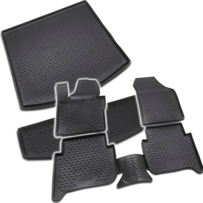 Produktbild von Gummi Kofferraumwanne + Fußmatten Set für VW Touran 1T, Bj. 2/2003-2015