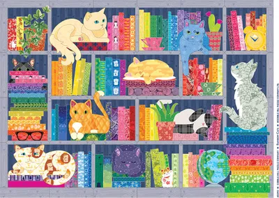 Produktbild von Cobble Hill Puzzle Katzen - 500 Teile buntes Puzzlespaß für Katzenfans