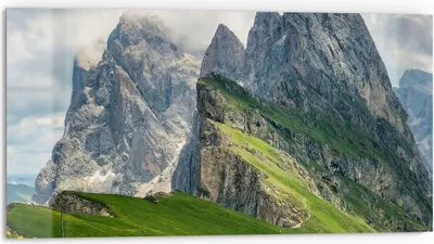 Produktbild von DEQORI Küchenrückwand Glas 80x40 cm 'Dolomitenzauber' Spritzschutz Bad Rückwand Küche