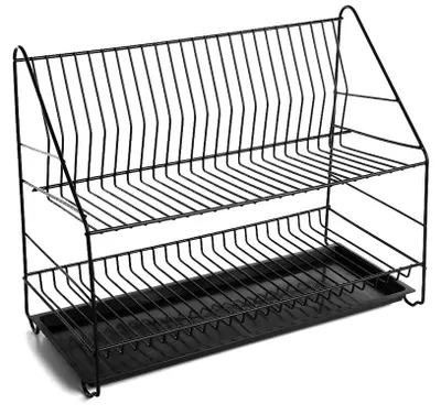 Immagine prodotto di Asciugatrice per stoviglie a doppio cestello, modello 50, con supporto, colore nero metallizzato