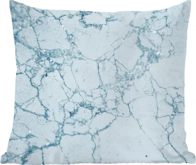 Produktbild von MuchoWow® Zierkissen Sofakissen Wohnzimmer Dekokissen 60x60 cm Marmor - Blau - Muster - Sitzfläche - Foto Polster