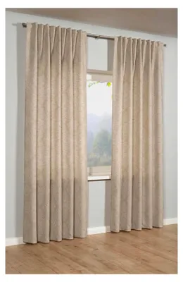 Produktbild von Fertiggardine mit Gardinenband, Jacquard Ornamente, Beige, 140 x 245 cm, Blickdichter Stoff, , Elegante Ornamente, Vielseitige Anbringung