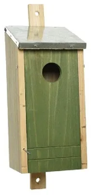 Produktbild von Decoris Vogelhauschen - dunkelgrun - Metalldach - 26 cm