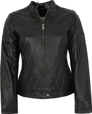 Produktbild von 7eleven - Damen Lederjacke Lammnappa schwarz : 44