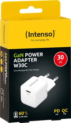 A product box for a power adapter.