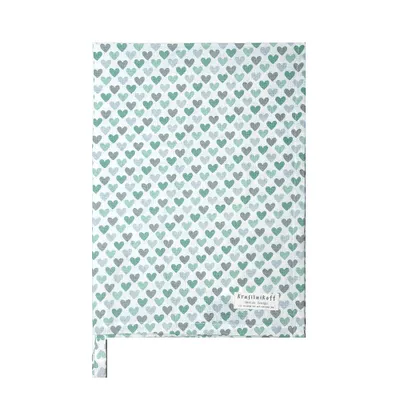 Produktbild von Krasilnikoff - Geschirrtuch  KW12914 Konfetti Hearts, Herzen, Green
