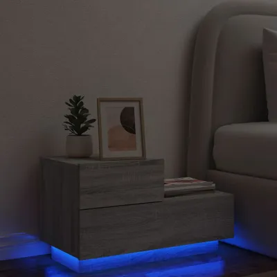 Immagine prodotto di Maison Exclusive - Comodino con luci LED Grigio Sonoma 70x36x40,5 cm