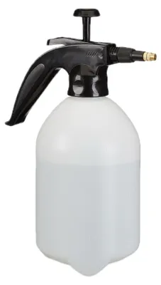 Productafbeelding van Relaxdays Druksprayflacon, 2 liter, verstelbare messingspuit, geschikt voor water en onkruidbestrijding, spuitfles voor de tuin, wit/zwart