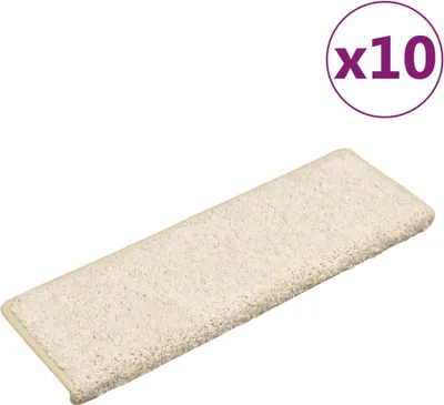 Obrázek produktu pro Schodové rohože 10 ks 65 x 21 x 4 cm bílé s obdélníkovým okrajem