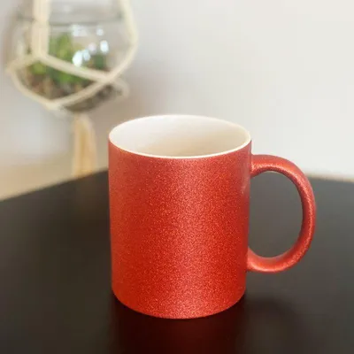 Produktbild von Plottermarie Sublimationsrohlinge Sublimations-Tassen für personalisierte Geschenkideen – Sublimationsrohlinge, Fotogeschenke, Personalisierung & DIY Glitter Keramik Red 2er Set