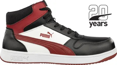 Produktbild von Puma Sicherheitsschuh Frontcourt BLK/WHT/RED Mid nach EN ISO 20345:2011 S3 ESD FO HRO SR schwarz  Größe 43