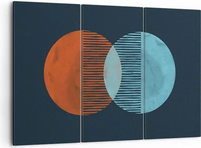 Produktbild von Bild auf Leinwand - Leinwandbild - 3 Teile - Geometrie Abstraktion Minimalismus - 105x70cm - Wand Bild - Wanddeko - Wandbilder - Leinwanddruck - Bilder - Wanddekoration - Leinwand bilder CE105x70-5042