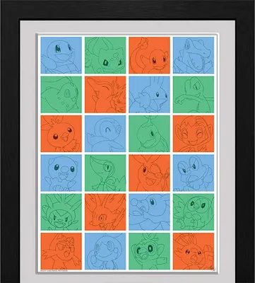 Produktbild von POKEMON - Framed print First Partner Grid