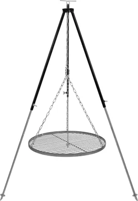 Produktbild von Schwenkgrill 50 cm mit 180 cm Dreibeingestell mit Grillrost Edelstahl, höhenverstellbar