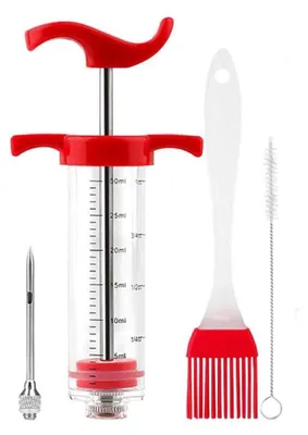 Fleischspritze 30 ml, Mariniernadel für Steak & Geflügel