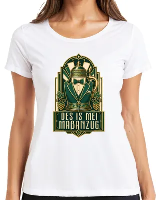 Produktbild von Des is mei Maßanzug Bayern Bier Wiesn Lederhose Dirndl Damen T-Shirt, Weiß, XL